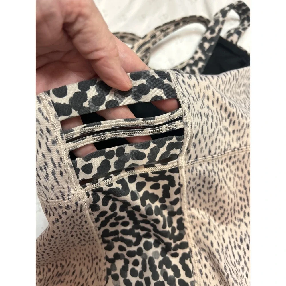 lululemon athletica Leopard Print Strappy Tank Top in Black and Cream